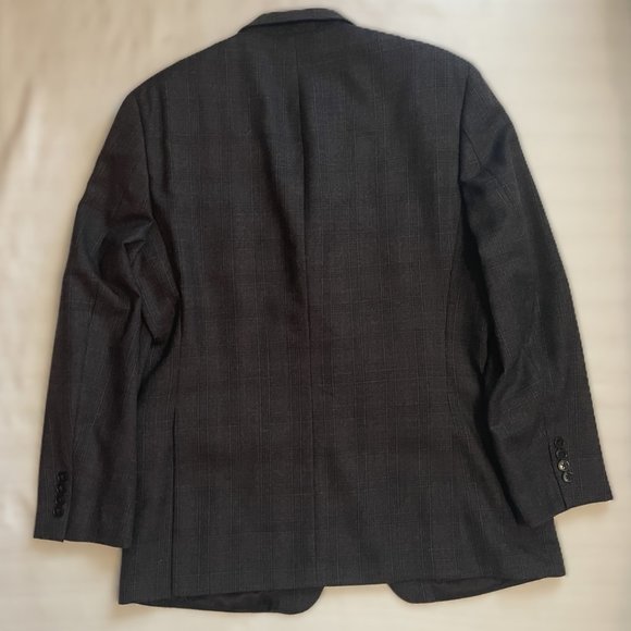 CALVIN KLEIN Mens BLAZER 42R Heather Gray Plaid WOOL Sport Coat 2 BUTTON  0919AT - Picture 5 of 10